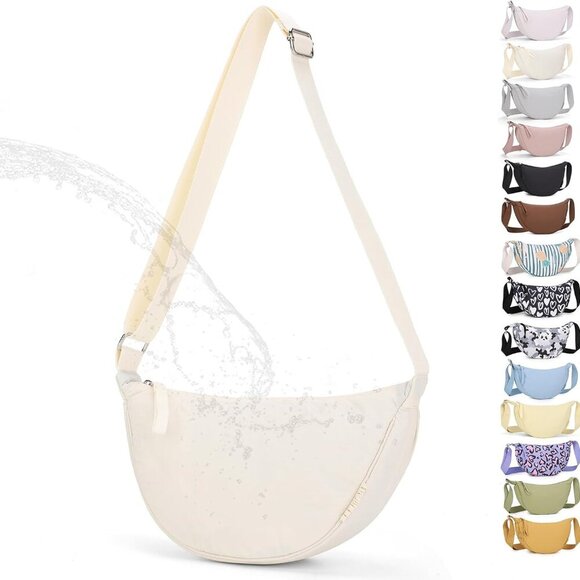 Small Nylon Crescent Crossbody Bag for Women Men Trendy, Waterproof Crescent Sli - Picture 1 of 9